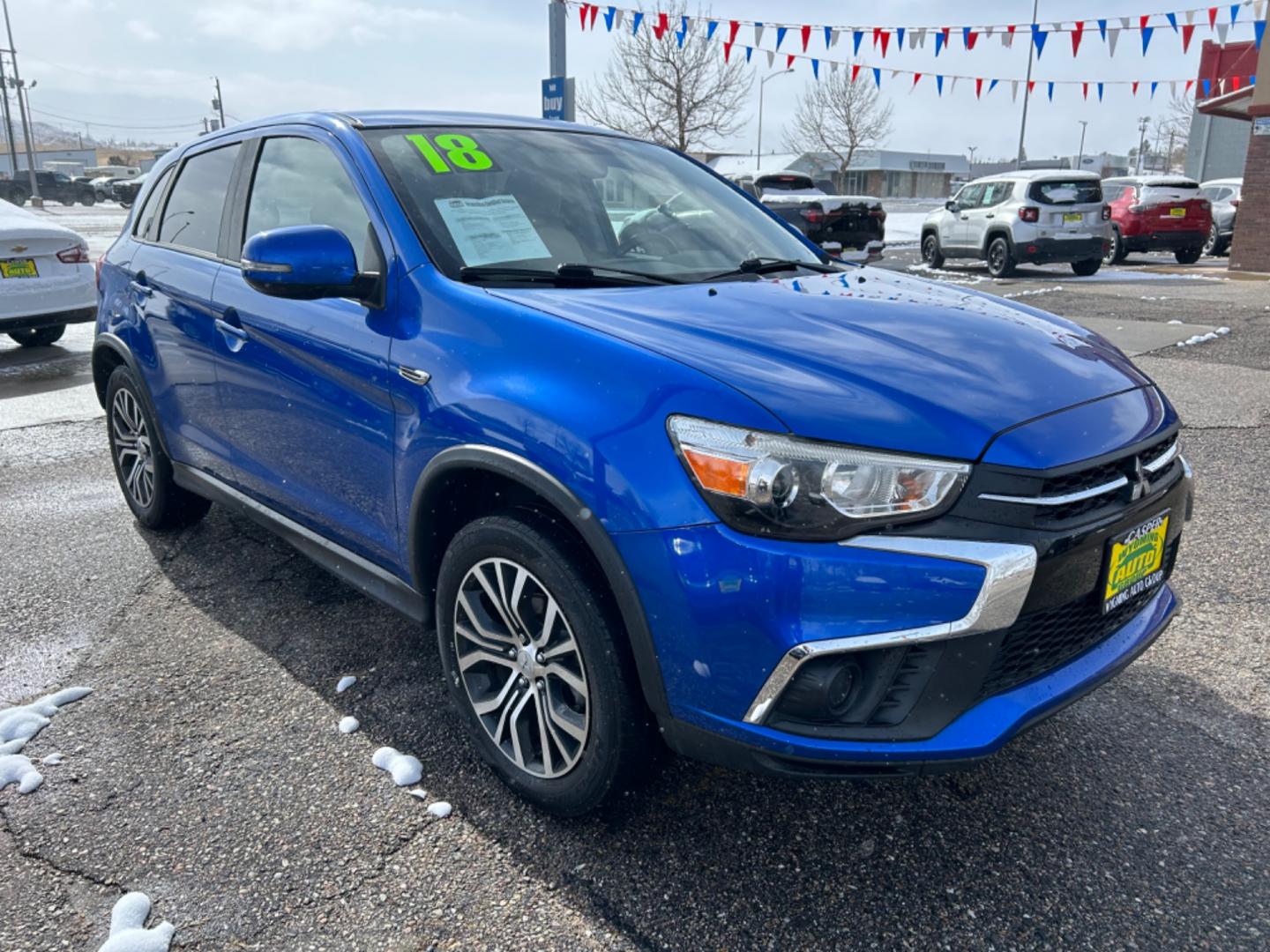 2018 Blue /Gray Mitsubishi Outlander Sport ES (JA4AP3AUXJU) with an 2.0L I4 engine, Automatic transmission, located at 3030 CY Ave, Casper, WY, 82604, (307) 265-3830, 42.827816, -106.357483 - Photo#3